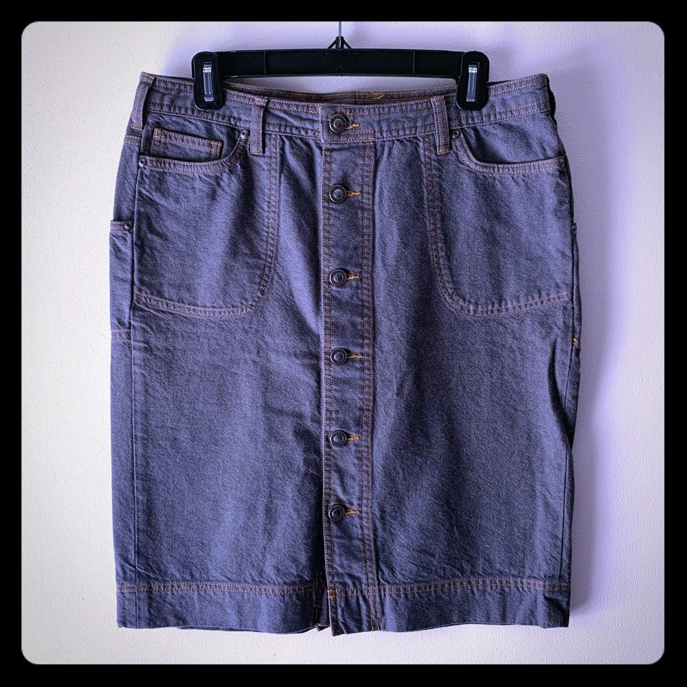 🌳EUC Patagonia Denim Button Jean Skirt Sz 8🌳